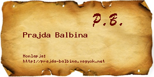 Prajda Balbina névjegykártya